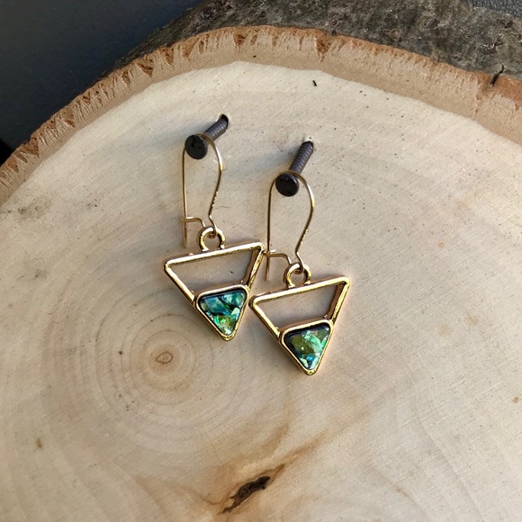 Jewelry - Gold kidney wire earrings Triangle